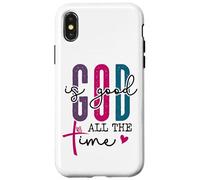 God is Good All The Time Sign Christian Sayings Bible Verse Coque pour iPhone X/XS
