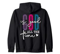 God is Good All The Time Sign Pink Christian Bible Verse God Sweat à Capuche