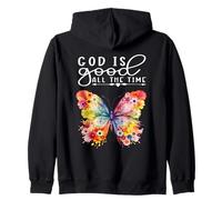 God is Good All The Time Verse de la Bible chrétienne Papillon Sweat à Capuche