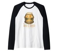 God is Good Astronaute Vintage Rétro Religieux Chrétien Manche Raglan