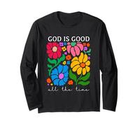 God is Good Fleur Florale bohème sacrée Religieuse chrétienne Manche Longue