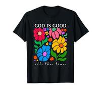 God is Good Fleur Florale bohème sacrée Religieuse chrétienne T-Shirt