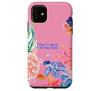 God is Good Summer Ocean Preppy Tortue Rose et Corail Coque pour iPhone 11