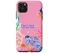 God is Good Summer Ocean Preppy Tortue Rose et Corail Coque pour iPhone 11 Pro Max