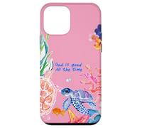 God is Good Summer Ocean Preppy Tortue Rose et Corail Coque pour iPhone 12 Mini