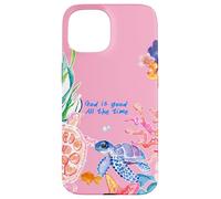 God is Good Summer Ocean Preppy Tortue Rose et Corail Coque pour iPhone 15