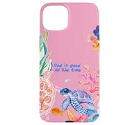 God is Good Summer Ocean Preppy Tortue Rose et Corail Coque pour iPhone 15 Plus