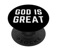 God is Great Christian Apparel Faith Worship Louange PopSockets PopGrip Adhésif