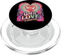 God is Love 1 John 4:8 Coeurs colombes PopSockets PopGrip pour MagSafe