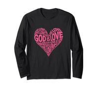 God is Love Heart pour la Saint-Valentin Manche Longue