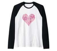 God is Love Heart pour la Saint-Valentin Manche Raglan