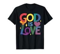 God is Love Rainbow Colors Message Spirituel Inspiration T-Shirt