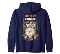 God is My Compass - Proverbs 3:6 Christian Faith Camping Sweat à Capuche