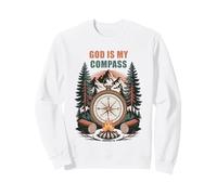 God is My Compass - Proverbs 3:6 Christian Faith Camping Sweatshirt