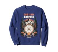 God is My Compass - Proverbs 3:6 Christian Faith Camping Sweatshirt