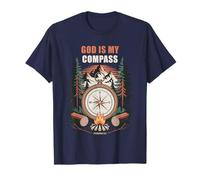 God is My Compass - Proverbs 3:6 Christian Faith Camping T-Shirt