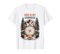 God is My Compass - Proverbs 3:6 Christian Faith Camping T-Shirt