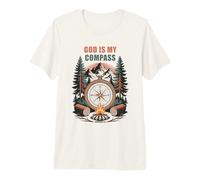 God is My Compass - Proverbs 3:6 Christian Faith Camping T-Shirt Haut de Gamme
