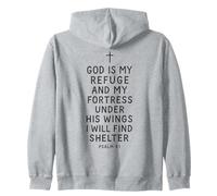 God is My Refuge and Fortress Under His Wings Psaume 91 Sweat à Capuche