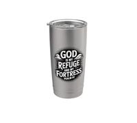 God Is My Refuge And My Fortress Gobelet isotherme en acier inoxydable double paroi