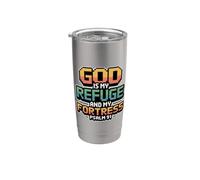 God Is My Refuge And My Fortress Gobelet isotherme en acier inoxydable double paroi