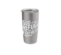 God Is My Refuge And My Fortress Gobelet isotherme en acier inoxydable double paroi