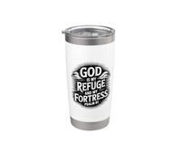 God Is My Refuge And My Fortress Gobelet isotherme en acier inoxydable double paroi
