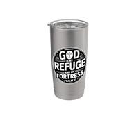 God Is My Refuge And My Fortress Gobelet isotherme en acier inoxydable double paroi