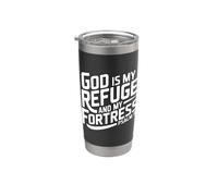 God Is My Refuge And My Fortress Gobelet isotherme en acier inoxydable double paroi