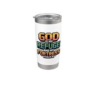 God Is My Refuge And My Fortress Gobelet isotherme en acier inoxydable double paroi