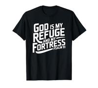 God is My Refuge and My Fortress T-Shirt Graphique avec Valeur