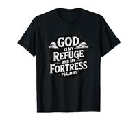 God is My Refuge and My Fortress T-Shirt Graphique avec Valeur
