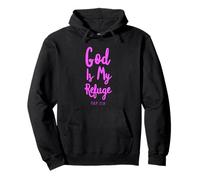 God is My Refuge and Strength Psaum 25:21 Bible Verse Pray Sweat à Capuche