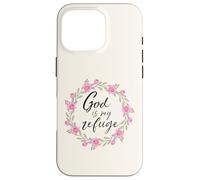 God is My Refuge Psalm 91 Bible Verse Floral Coque pour iPhone 16 Pro