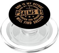 God is My Refuge Under His Wings I Find Shelter Psaums 91 PopSockets PopGrip pour MagSafe
