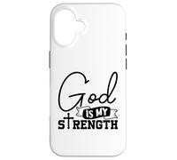 God is My Strength - Verse biblique - Psaume 28:7 Coque pour iPhone 16