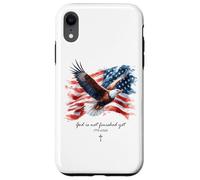 God is Not Finished Yet - Vintage Watercolor Eagle 1776 Coque pour iPhone XR