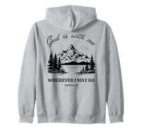 God is with me where I may go. Joshua 1:9 Verset biblique Sweat à Capuche