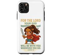 God Is With You - Joshua 1:9 Chibi Anime Warrior Girl Design Coque pour iPhone 11 Pro Max