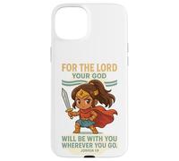God Is With You - Joshua 1:9 Chibi Anime Warrior Girl Design Coque pour iPhone 15 Plus