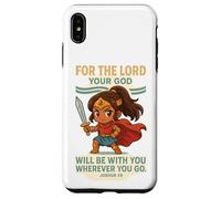 God Is With You - Joshua 1:9 Chibi Anime Warrior Girl Design Coque pour iPhone XS Max