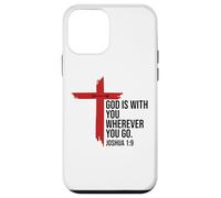 God is with You Wherever You Go Bible Verse Joshua 1:9 Jesus Coque pour iPhone 12 Mini