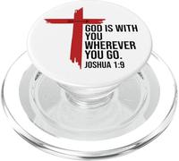 God is with You Wherever You Go Bible Verse Joshua 1:9 Jesus PopSockets PopGrip pour MagSafe