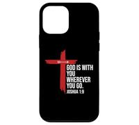 God is with You Wherever You Go Christian Cross Joshua 1:9 Coque pour iPhone 12 Mini