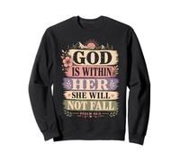 God is Within Her Psaum 46:5 Christian Faith Bible Verse Sweatshirt