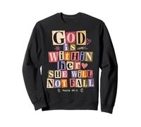 God is Within Her Psaum 46:5 Christian Faith Bible Verse Sweatshirt