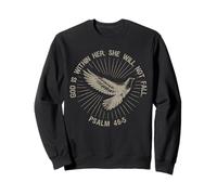 God is Within Her Psaum 46:5 Verse de la Bible Colombe Vintage Art Sweatshirt