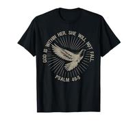 God is Within Her Psaum 46:5 Verse de la Bible Colombe Vintage Art T-Shirt
