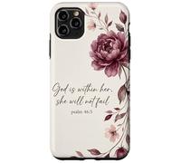 God is Within Her, She Will Not Fail Chrétien Fleurs Foi Art Coque pour iPhone 11 Pro Max