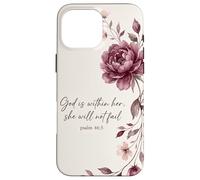 God is Within Her, She Will Not Fail Chrétien Fleurs Foi Art Coque pour iPhone 16 Pro Max